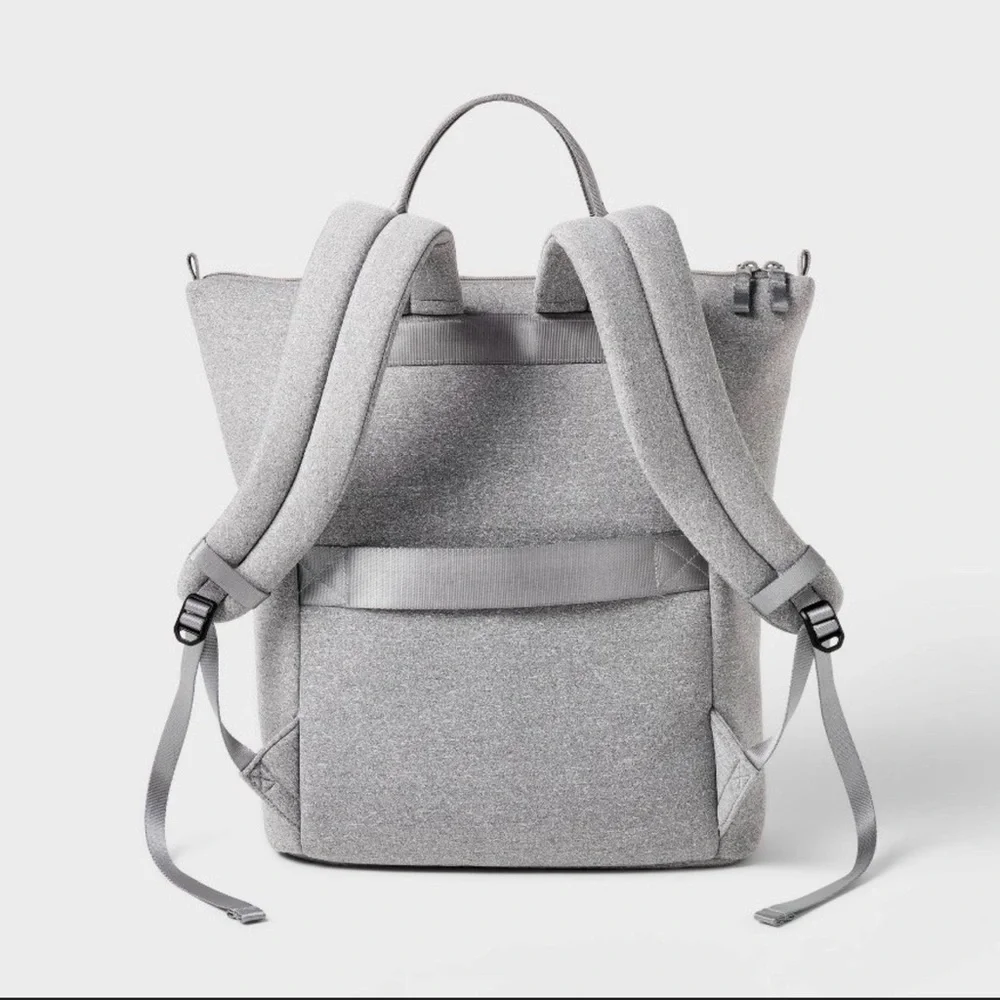 Faux Neoprene Backpack - Heathered Gray